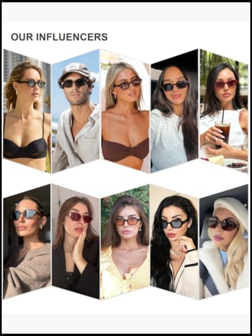 Retro Polarized Hexagon Sunglasses UV400 Protection Trendy Rectangle Frame - Picture 3 of 7